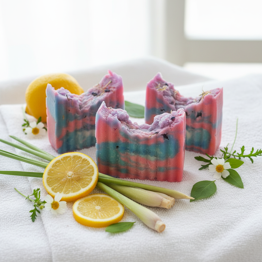 Lemongrass Soap - Linen Flat Lay