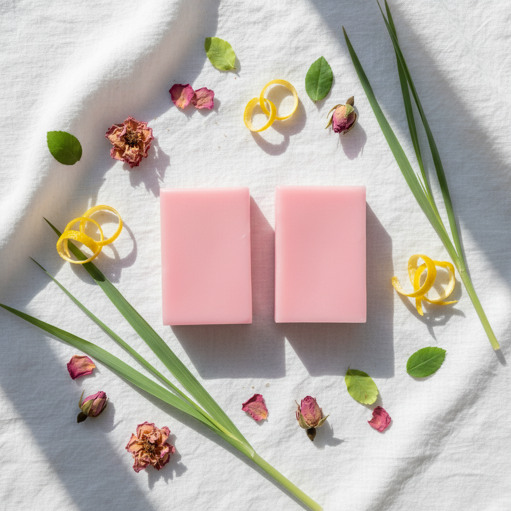 Pink Lotion Bars - Flat Lay