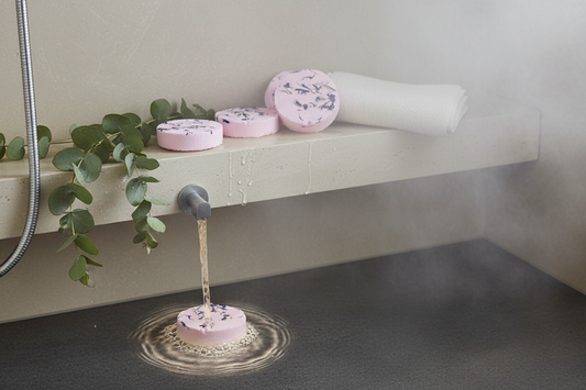 Aromatherapy Shower Steamers in Luxurious Shower Setting
